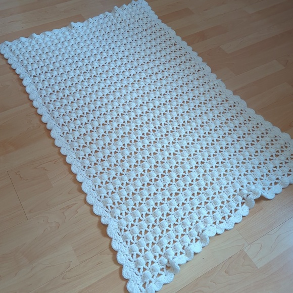 Cream Popcorn Crochet Baby Blanket - Picture 3 of 7